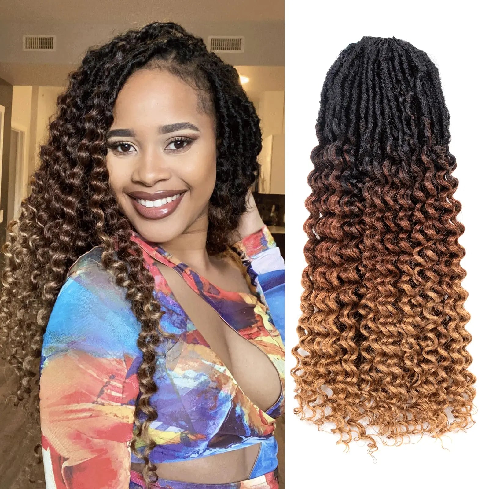 ( US ONLY) FAST SHIPPING DTL | Toyotress® Unique Deep Wave Locs Crochet French Locs With Long Curly Ends Crochet Hair Pre Looped Deep Wave Locs Braiding Hair For Women Toyotress